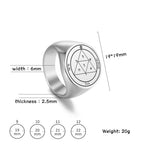First Pentacle Key of Solomon Ring — Stainless Steel