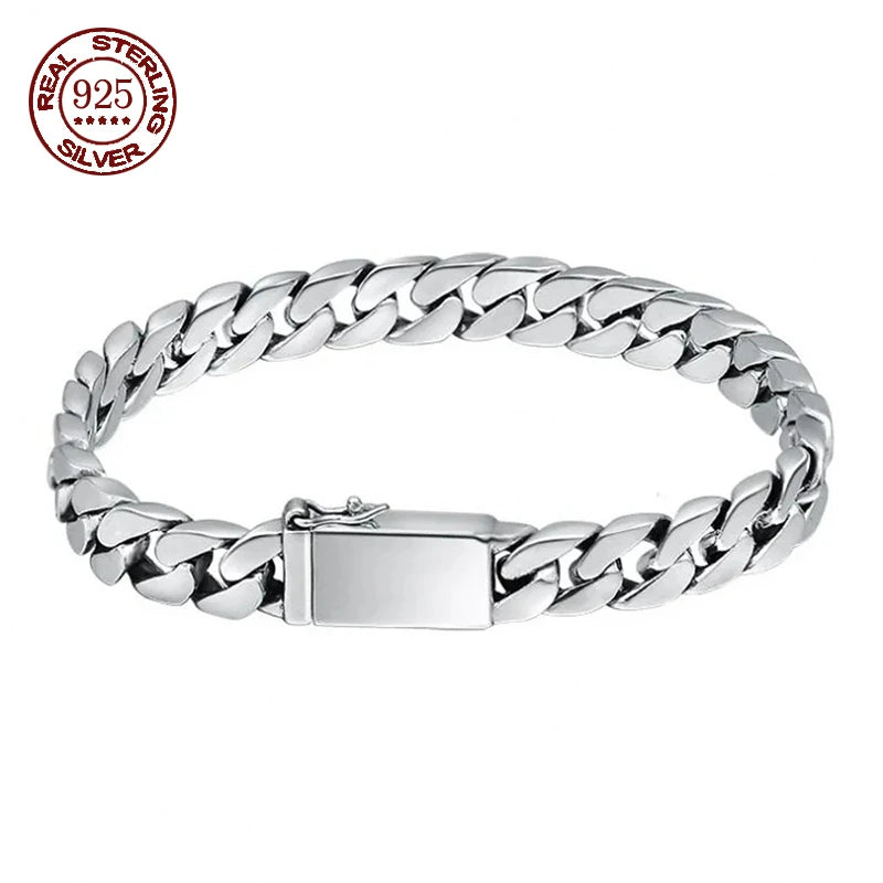 100% Solid S925 Sterling Silver Necklace For Men Women 925 Silver Chains Original Certified Punk Couple Jewelry Gift