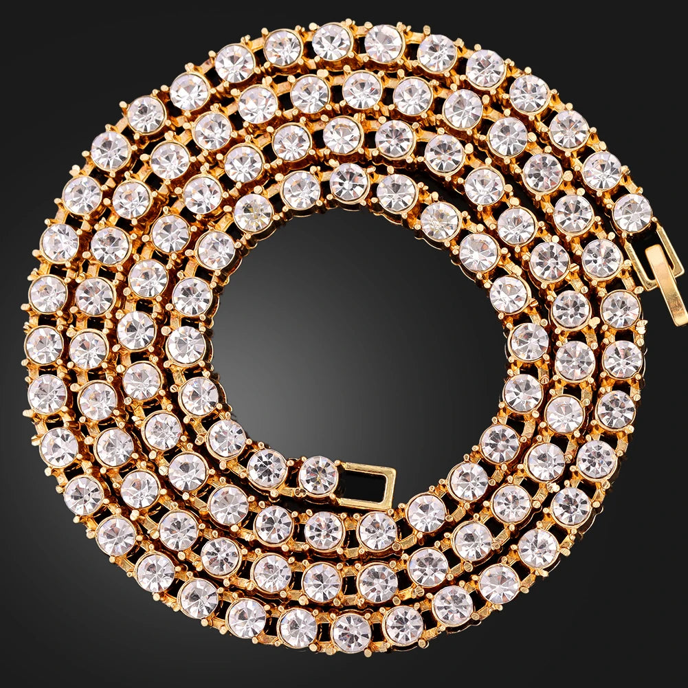 Hip Hop Men Iced Out Chain Prong Rhombus Cuban Link Necklace 14/20MM width Gold Silver Color Thick Cuban Chain Necklace