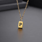 Letter Pendant Square Chain — Gold