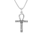 Cross Anubis Steel Pendant Vintage Egyptian Eye