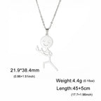 Middle Finger Pendant Necklace — Stainless Steel