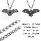 Retro Domineering Crow Eagle Pendant Unisex Fashion Party Birthday Gift 316L Stainless Steel Pendant Necklace
