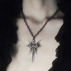 Goth Jewelry Chain Skull Pendant Necklaces for Women Punk 90s Aesthetic Accessories Thorns Spike Necklace Grunge Rock