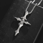 Jesus Christ Cross Mens Necklace Gold Color Cross Religious Pendant Necklace Accessory Chain Accessories