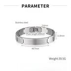 Chunky Men Bracelet,Thick Stainless Steel Strap Chain Link Wristband,Punk Male Jewelry Gift