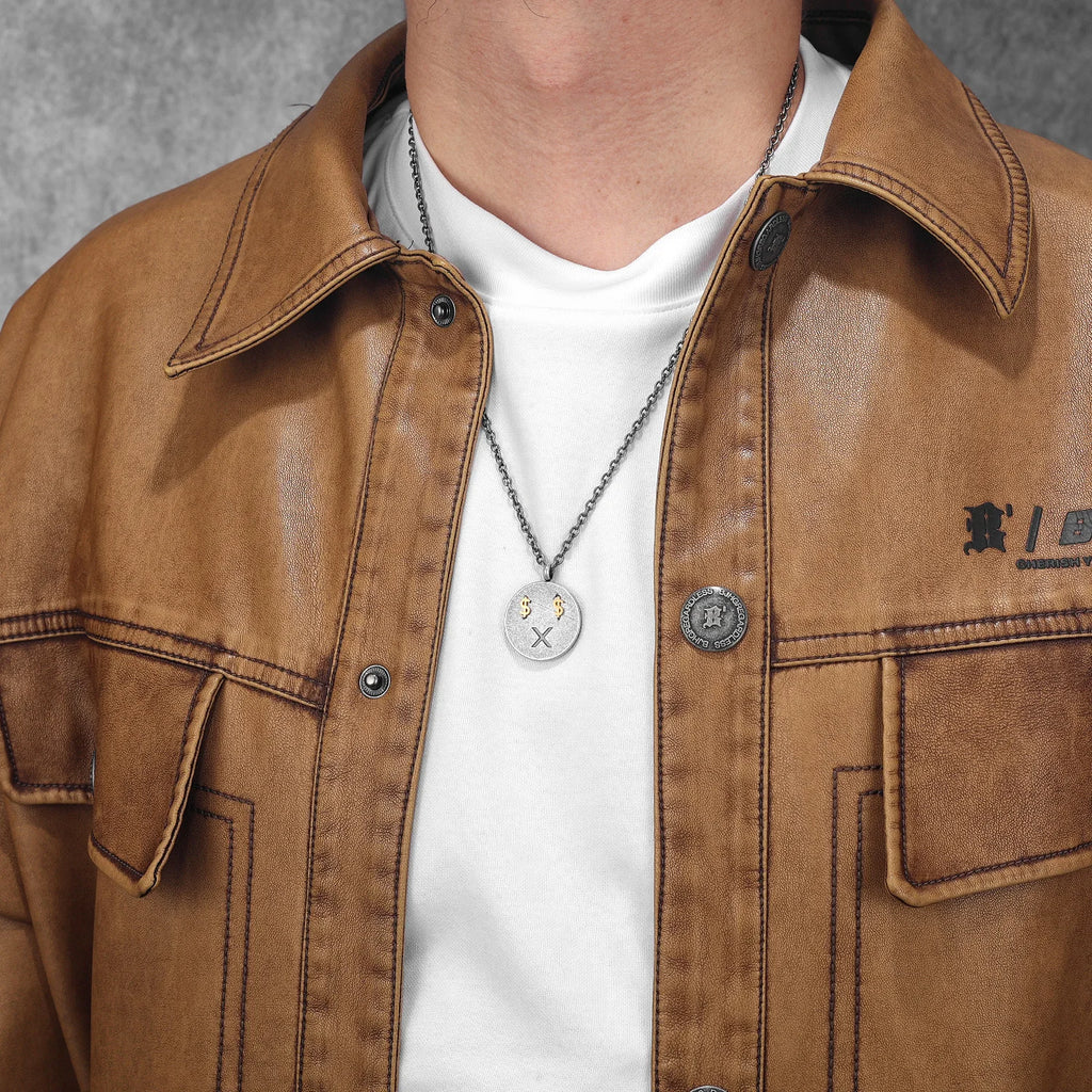 Get Rich Tag Pendant Necklace Stainless Steel