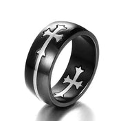 Gold Silver Color Cross Ring for Women Men Black Stainless Steel Cool Ring Male Casual Charm Jewelry Wedding Band Separable Ring