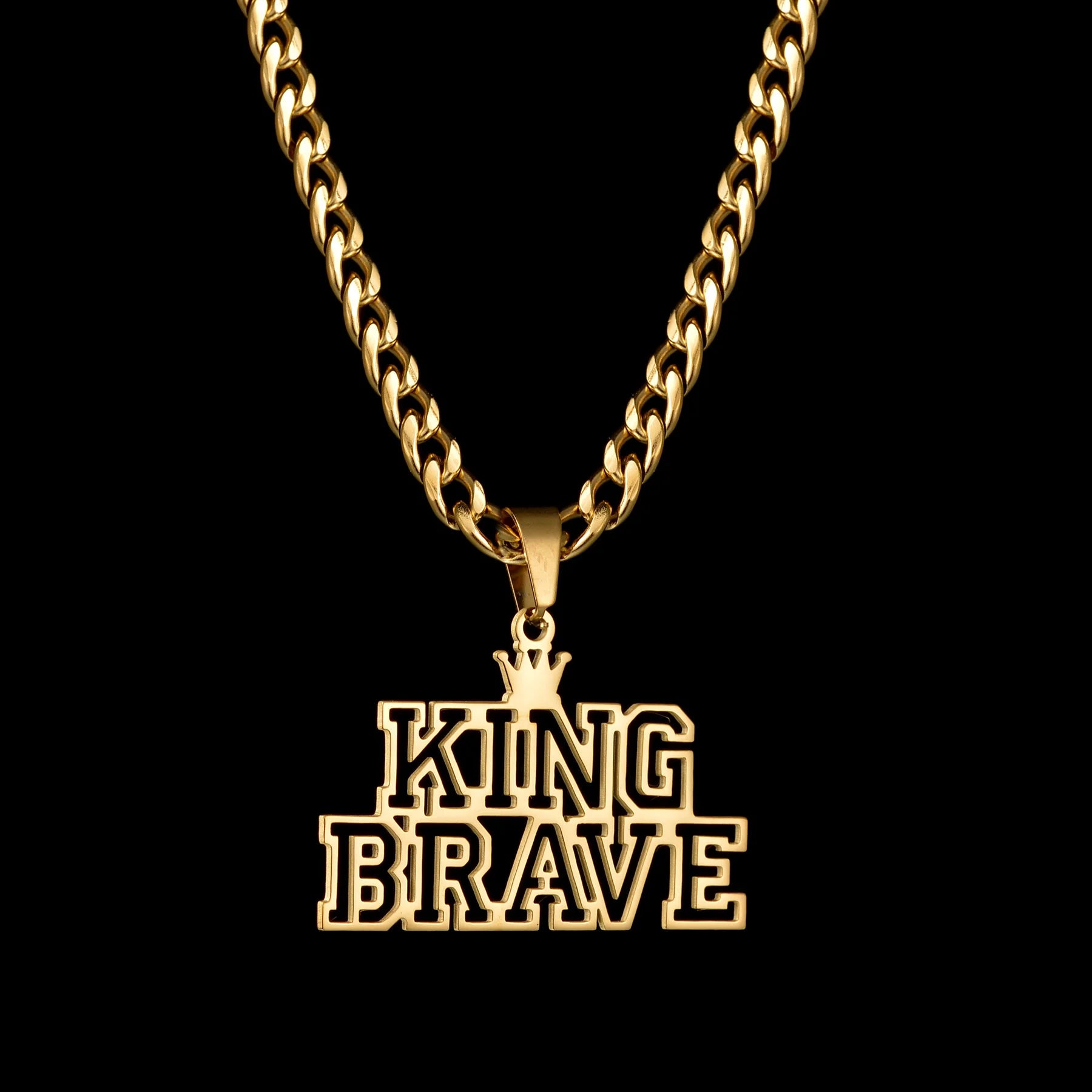 Atoztide 50cm Personalized Custom Names Pendant Necklace Stainless Steel Gold Color Cuban Thick Chain for Men Women Jewelry Gift