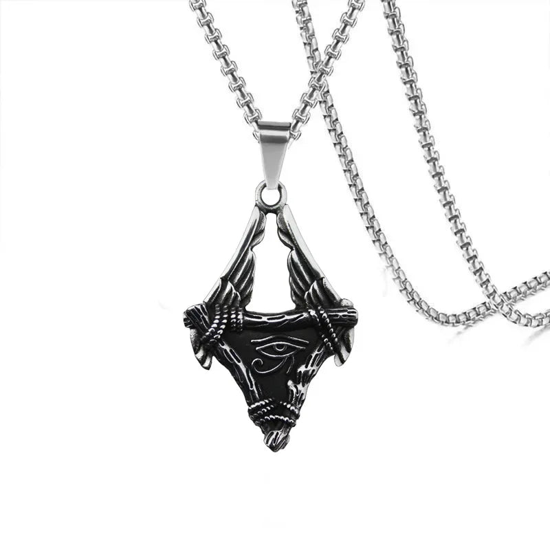Horus Eye Steel Pendant Egyptian Retro Double