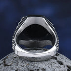 Amulet 2023 New 316L Stainless Steel Norse Mythology Flying Eagle Ring For Man Women Viking Pattern Jewelry Party Gift
