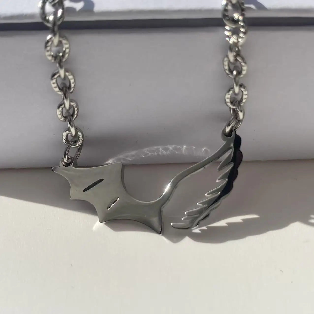 High-quality Stainless Steel Angel and Devil Wings Pendant Necklace, Personalized Design Hip-Hop Men's and Women's Gift Necklace