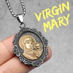 Virgin Mary Pendant Necklace — Stainless Steel