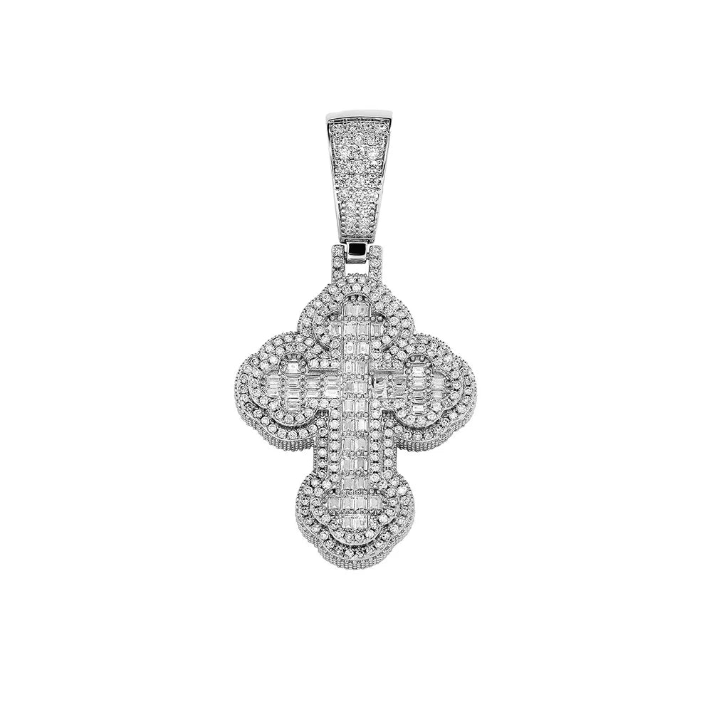 Gold Iced Out Cross Pendant Necklace CZ