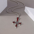 Gothic Skull Love Heart Necklace for Women Men Religious Crucifix Necklaces Punk Jewelry Gifts