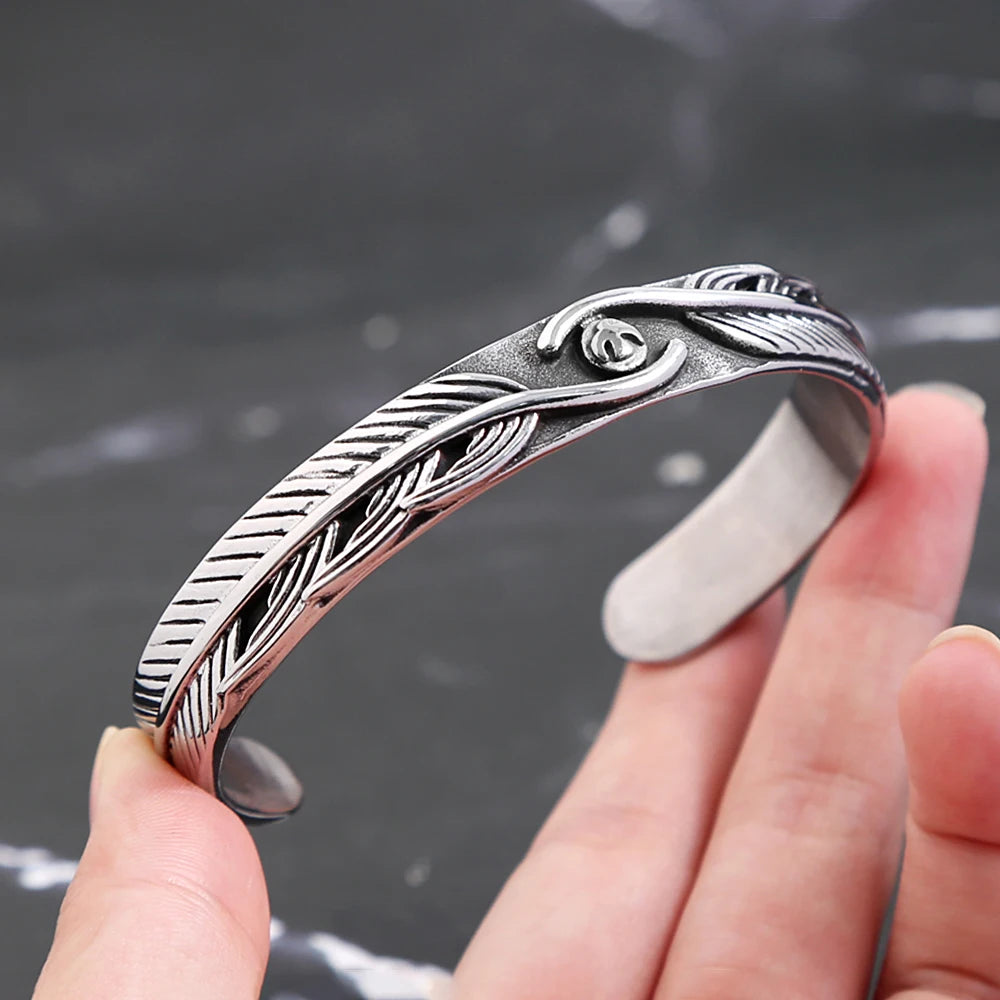 Gothic Eagle Steel Bracelet Punk Animal Feather