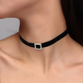 Aihua Gothic Crystsal Cross Pendant Black Velvet Necklace for Women Elegant Pearl Heart Choker Necklace Statement Jewelry