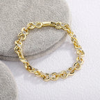 Gold Iced Out Bracelet Statement 8-Inch