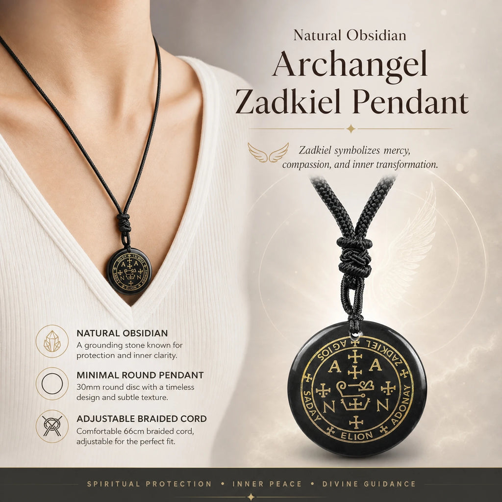 Archangel Black Pendant Necklace