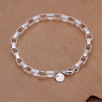 Twisted Chain Bracelet for Men & Women — Silver-Tone, Simple
