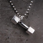 Glossy Dumbbell Pendant — 925 Silver