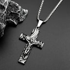 Cross Jesus Christ Silver Pendant Retro Crucifix