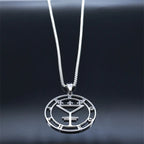 Belphegor Seal Round Pendant Necklace — Stainless Steel