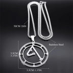 Angel Seal Pendant Necklace — Stainless Steel