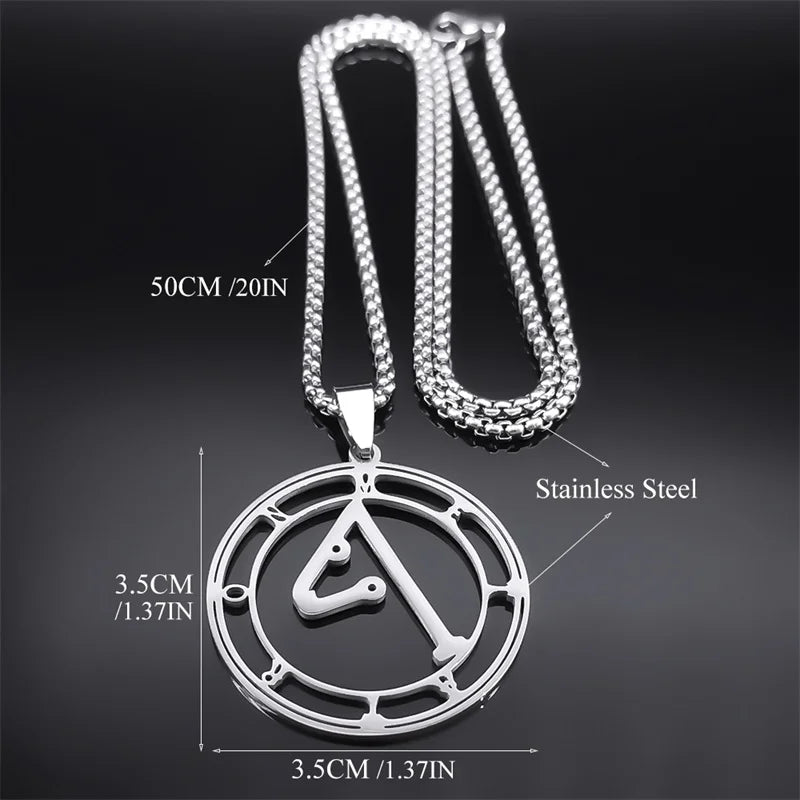 Angel Seal Pendant Necklace — Stainless Steel