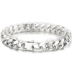 Classic 12MM Men's Cuban Link Chain Bracelet Men High Polished Solid 316l Stainless Steel Bracelets Jewelry Accessory