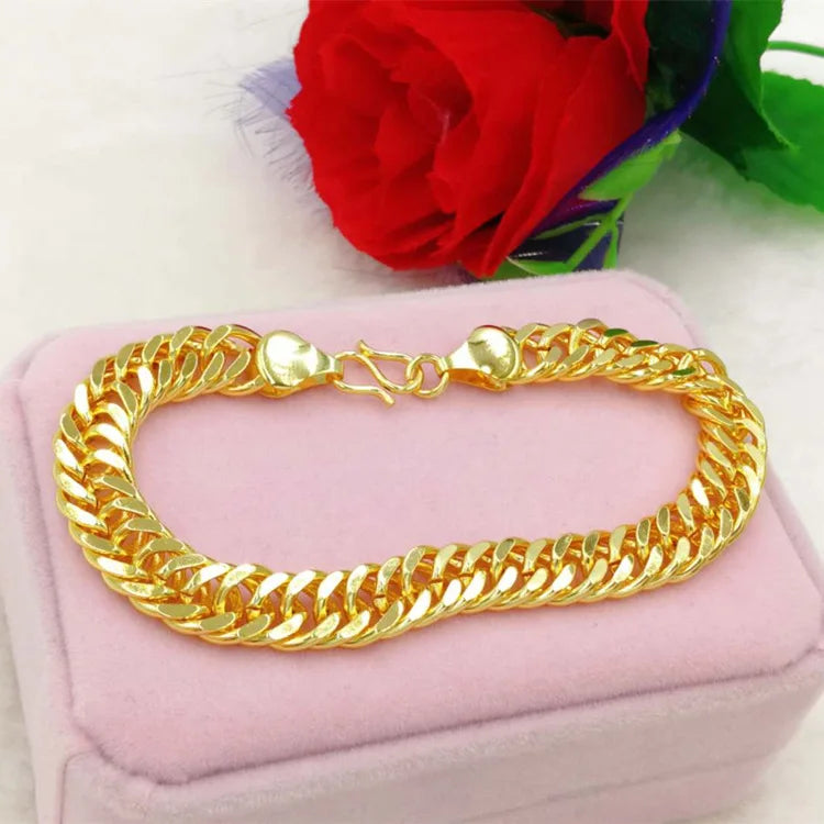 Boss Chain Necklace 24K Gold AU999 Men's - Thick chain, heavy gold, a must-have for elites, a quality accessory for