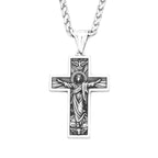 Vintage 316L Stainless Steel Cross Jesus Pendant Necklaces For Men Boys Punk Fashion Christian Amulet Jewelry Gifts Dropshipping