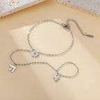 Chai Hexagram Charms Bracelet Finger Ring Fatima Hamasa Hand Pendants Stainless Steel Adjustable Chain Lucky Jewelry Amulet Gift