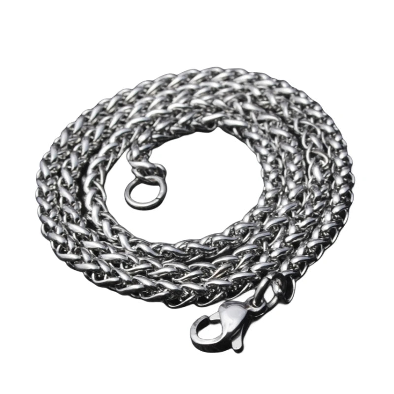 HNSP STAINLESS STEEL Twisted Rope CHAIN NECKLACE FOR MEN Versatile Neck Jewelry Pendant Black/Gold Chain Accessories