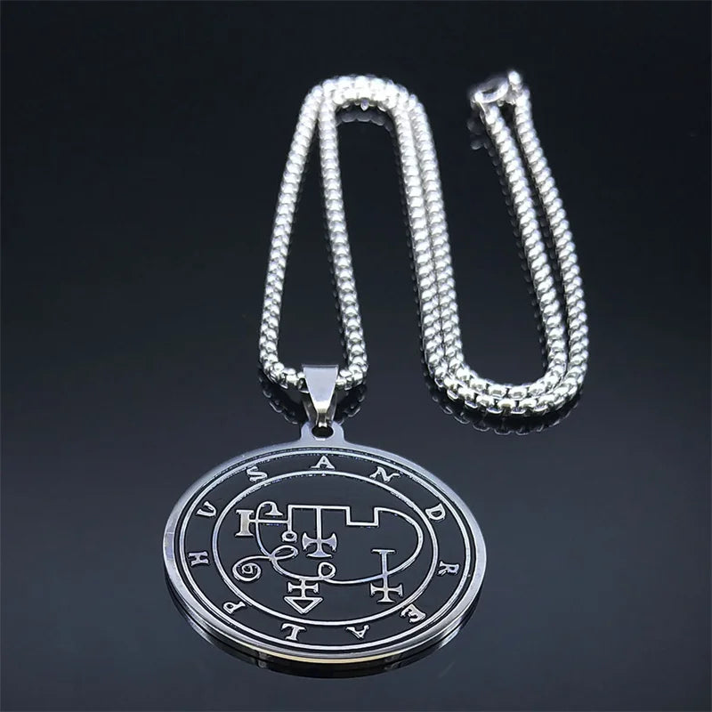 Occult Sigil Silver Pendant Goth Andrealphus Satan