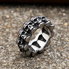 Gothic Skull Steel Ring Vintage Punk Rock Party