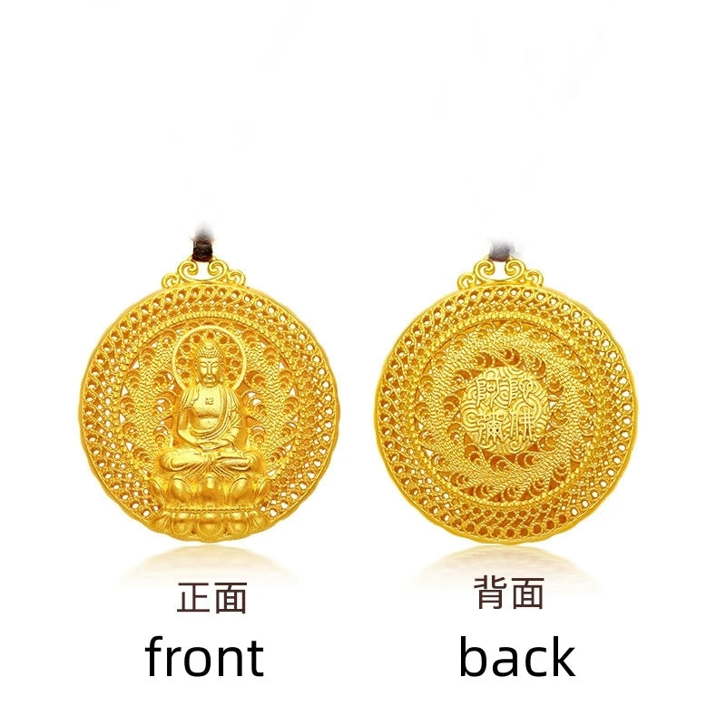 Blessing Buddha Necklace For Men Jewelry Ethnic Stlye Relief Tathagata Pendant Women Choker Accessories
