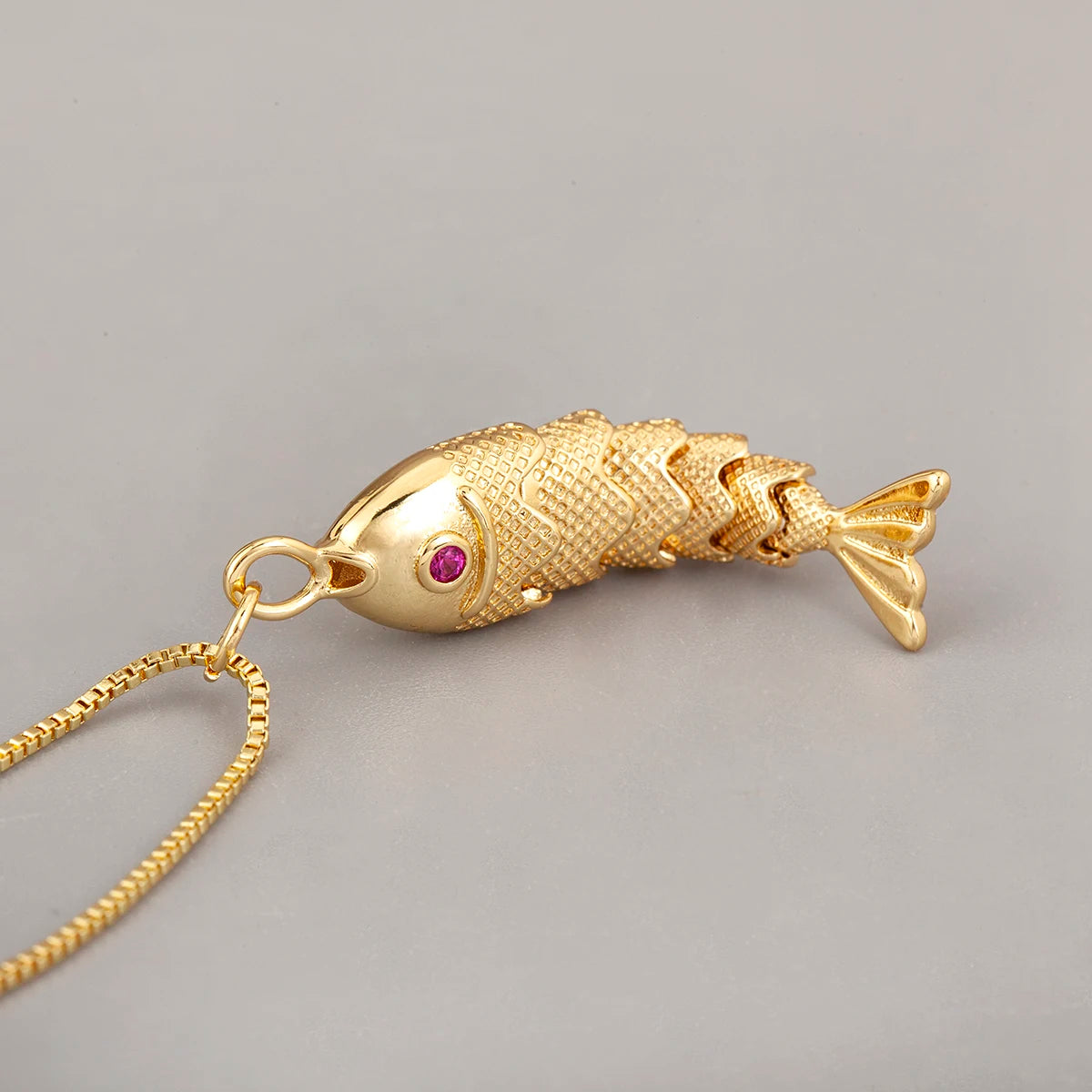 Goldfish Pendant Necklace — Copper