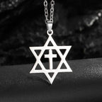 Vintage Christian Ice Crystal Jesus Head Pendant Necklace for Men and Women Cross Catholic Amulet Jewelry