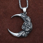 Rose Moon Pendant — Stainless Steel