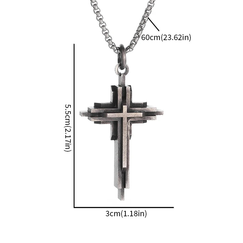 Vintage Catholic Cross Pendant Necklace — Amulet