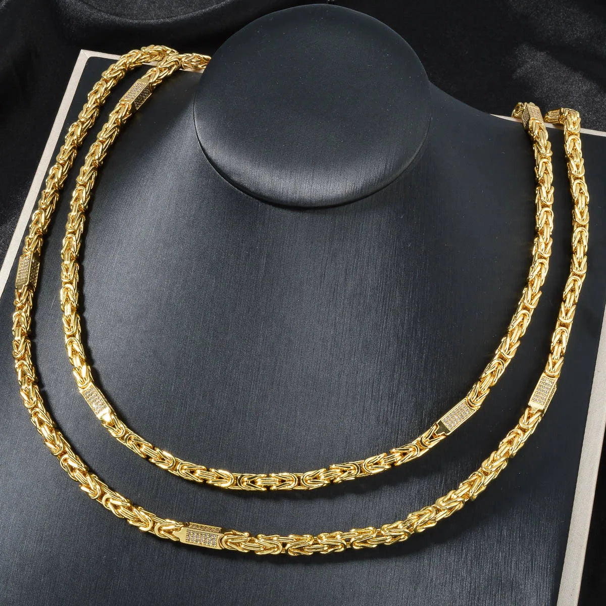 Dubai 18k Gold-Plated Men's and Women's Necklace Multi-Layer Woven Three-Dimensional Zirconia Hip-Hop Party Jewelry