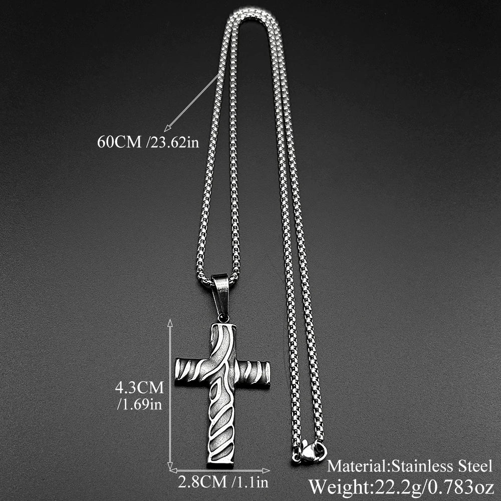 Cross Jesus Christ Gold Pendant Christian Crease