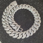 Fashion Hip Hop Miami Cuban Necklace Chain Full Diamonds 9mm 12mm 15mm 20mm 24mm Pendant Chains Long Buckle Closure Jewelry Gift