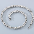Men's 8MM Width 60CM Long Stainless Steel Twist Link Chain Necklace Classic Men's On Neck Jewelry Accessory 4 Color