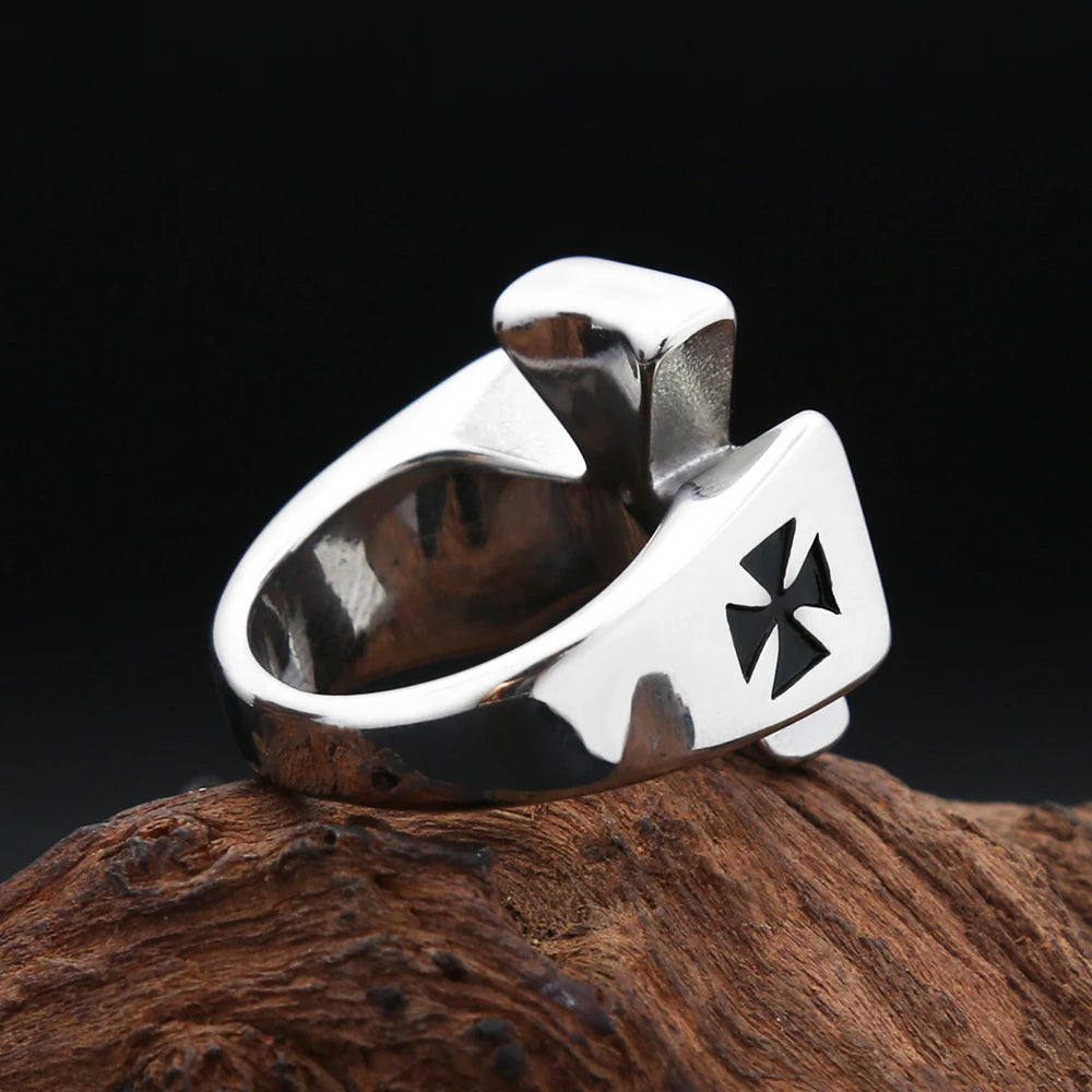 Iron Cross Ring — Stainless Steel