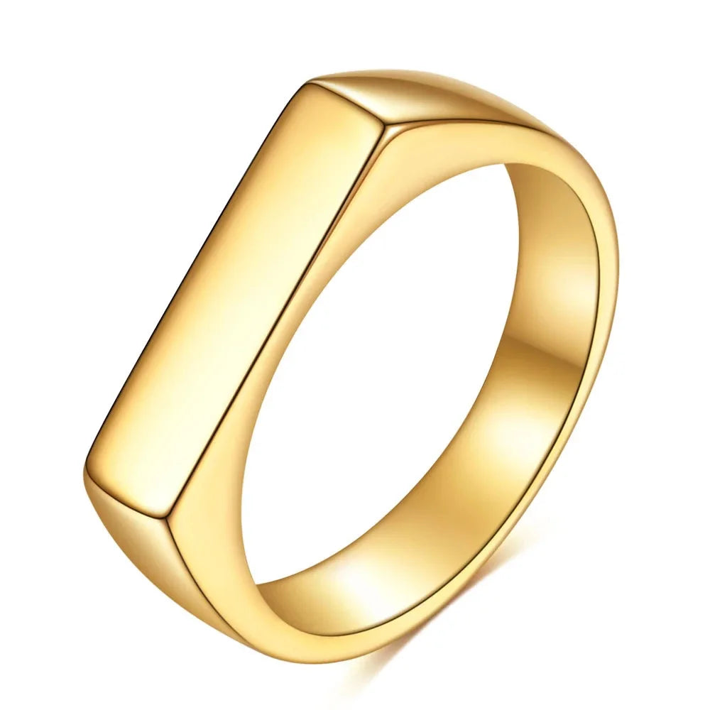 Smooth Signet Ring — Stainless Steel