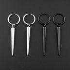 Gothic Silver Color Rivet Drop Earrings for Women Men Punk Hip Hop Metal Geometric Cone Pendant Earrings Y2K Party