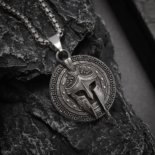 Spartan Warrior Stainless Steel Pendant Necklace