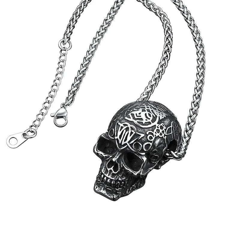 Skull Pendant Necklace — Stainless Steel Gothic